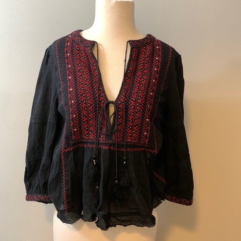 FREE PEOPLE PEASANT BLOUSE